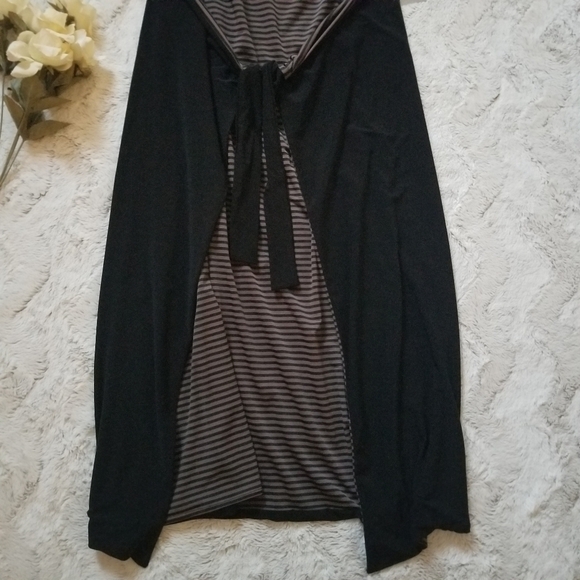 Sophia NYC Black Brown Tie Front Maxi Skirt New S - Picture 4 of 8